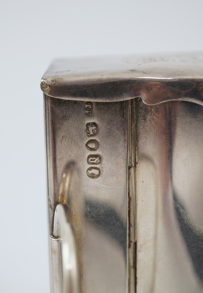 A Victorian silver travelling coach lamp by Thomas Johnson I, in original fitted leather case, retailed by Leuchers, 38 Piccadilly, London